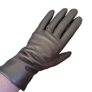 Vintage - Fownes Bronze Leather Gloves with Cashmere Lining